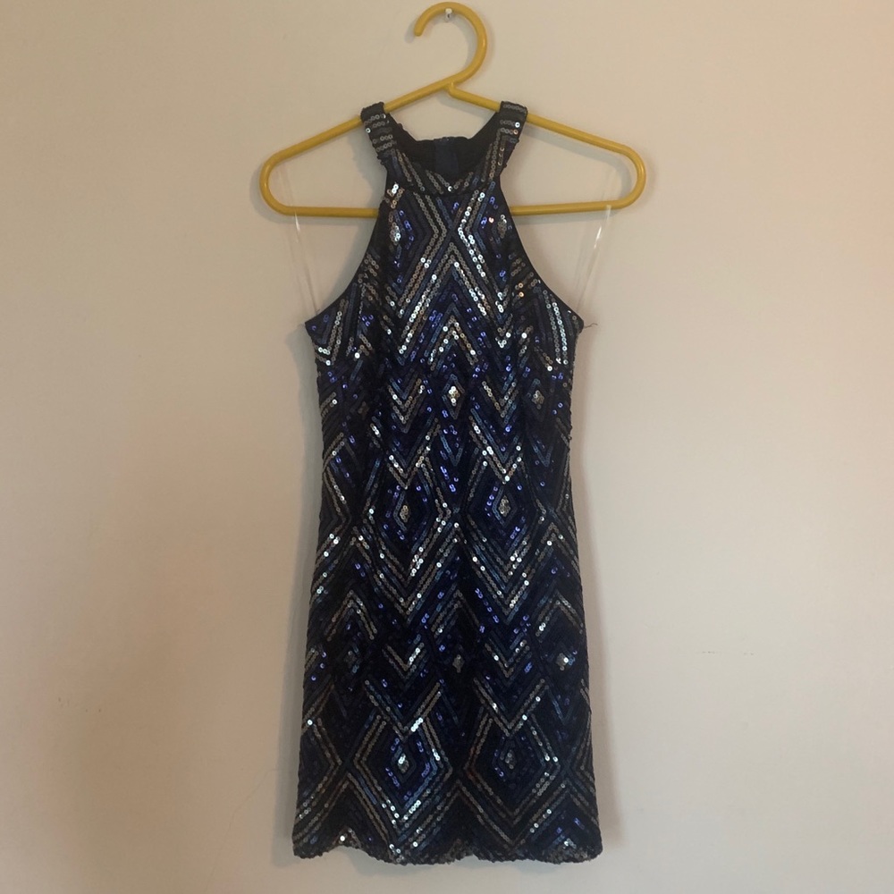 Sequin Halter Top Mini Dress